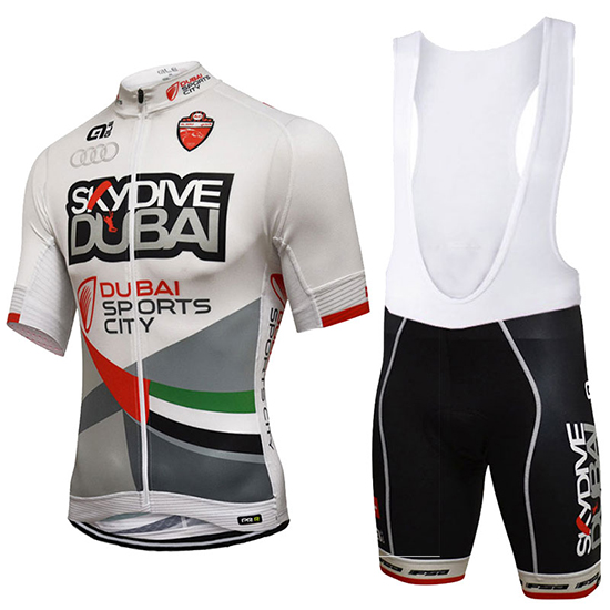 2017 Maillot Skydive Dubai Tirantes Mangas Cortas blanco